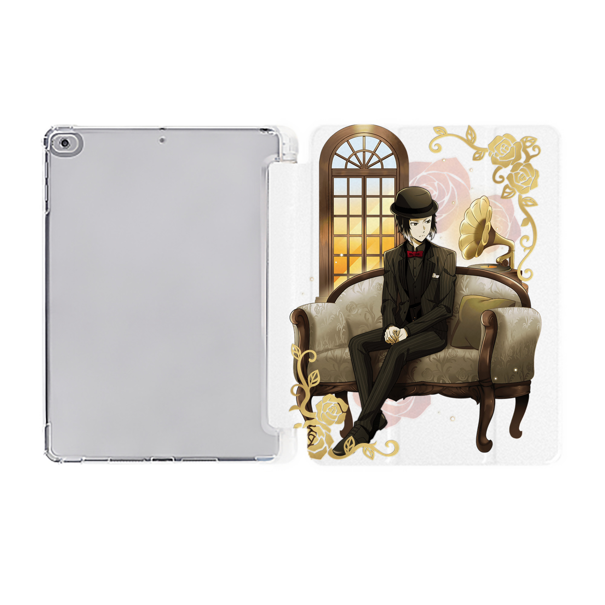（画像用） 文豪ストレイドッグス Bungo Stray Dogs IPad ケース ペン収納付き 三つ折りスタンド PUレザー×シリコン 対応機種9.5/10.5/10.9インチ
